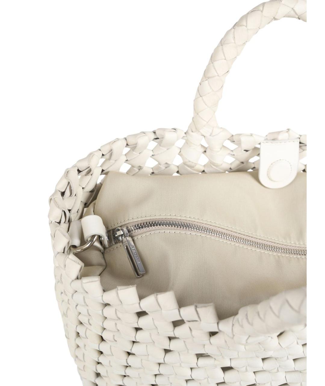 VISONA Белая кожаная сумка тоут, фото 2