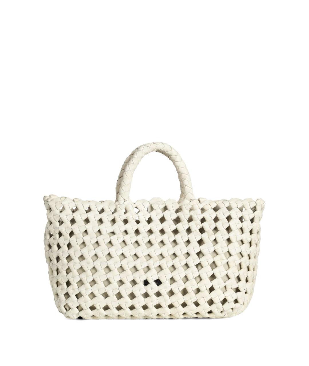 VISONA Белая кожаная сумка тоут, фото 4