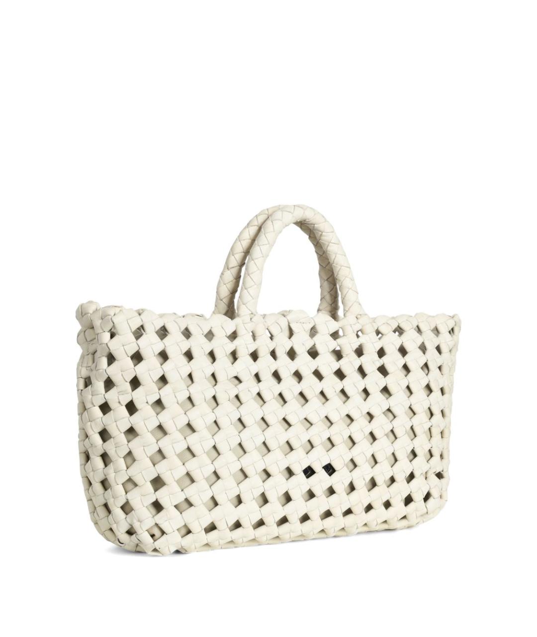 VISONA Белая кожаная сумка тоут, фото 3