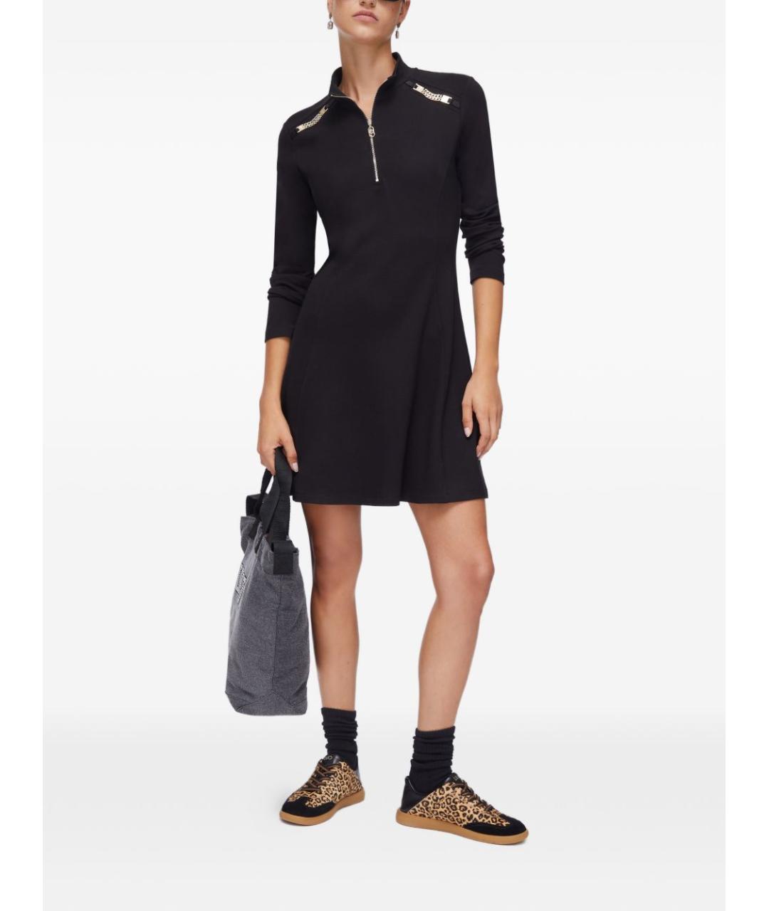 LIU JO Черное вискозное повседневное платье, фото 2