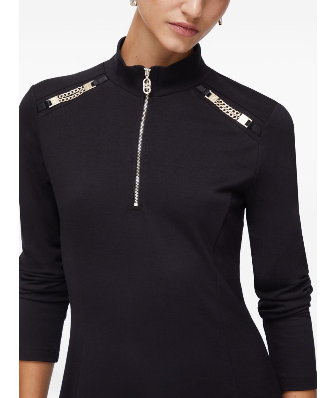 LIU JO Черное вискозное повседневное платье, фото 4