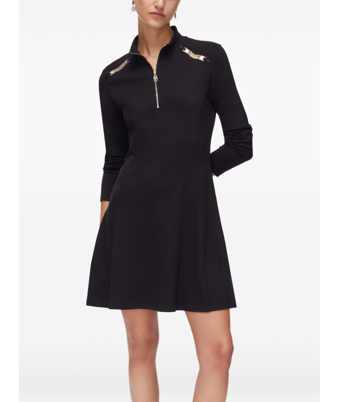 LIU JO Черное вискозное повседневное платье, фото 5