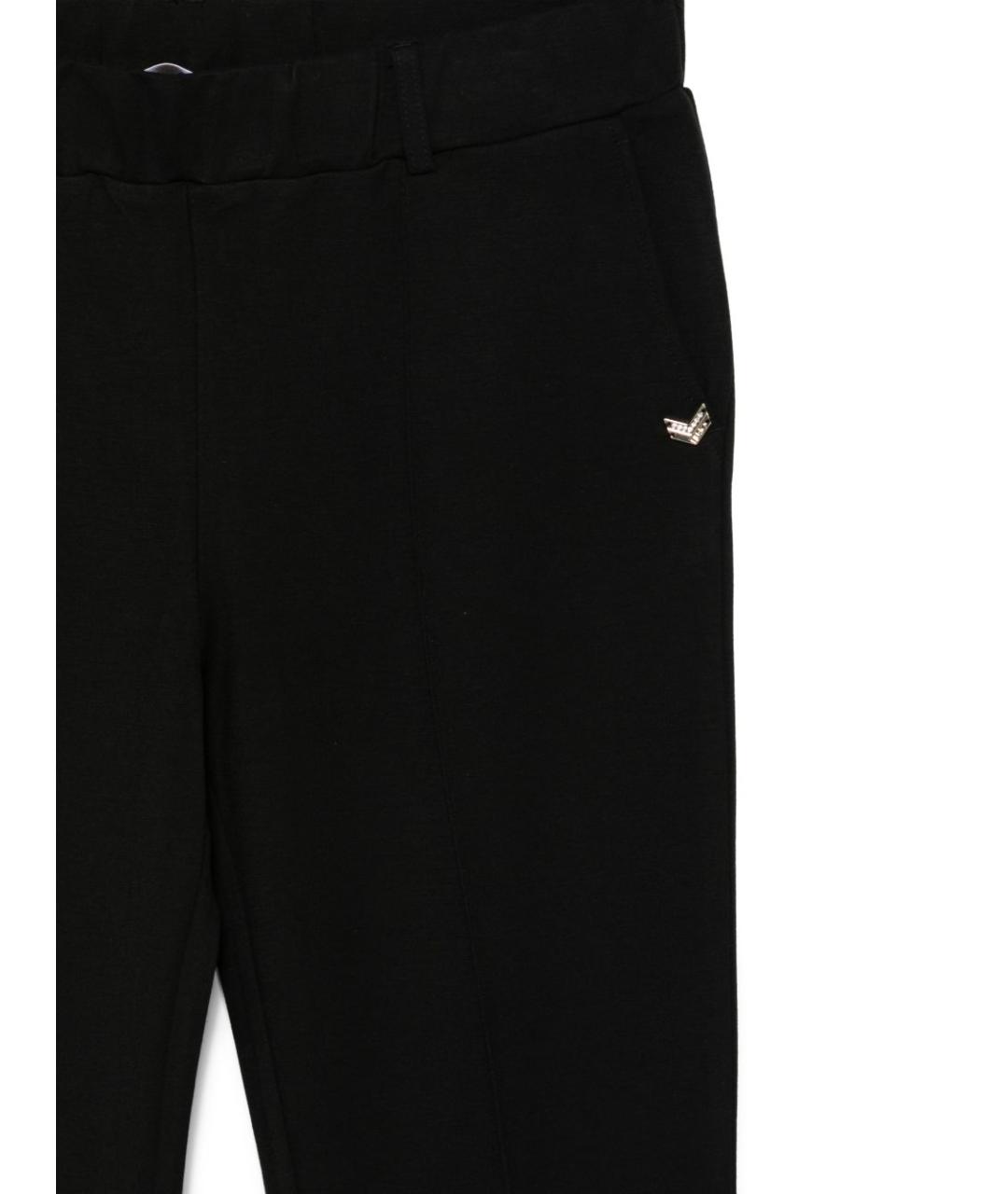 LIU JO Черные вискозные прямые брюки, фото 2