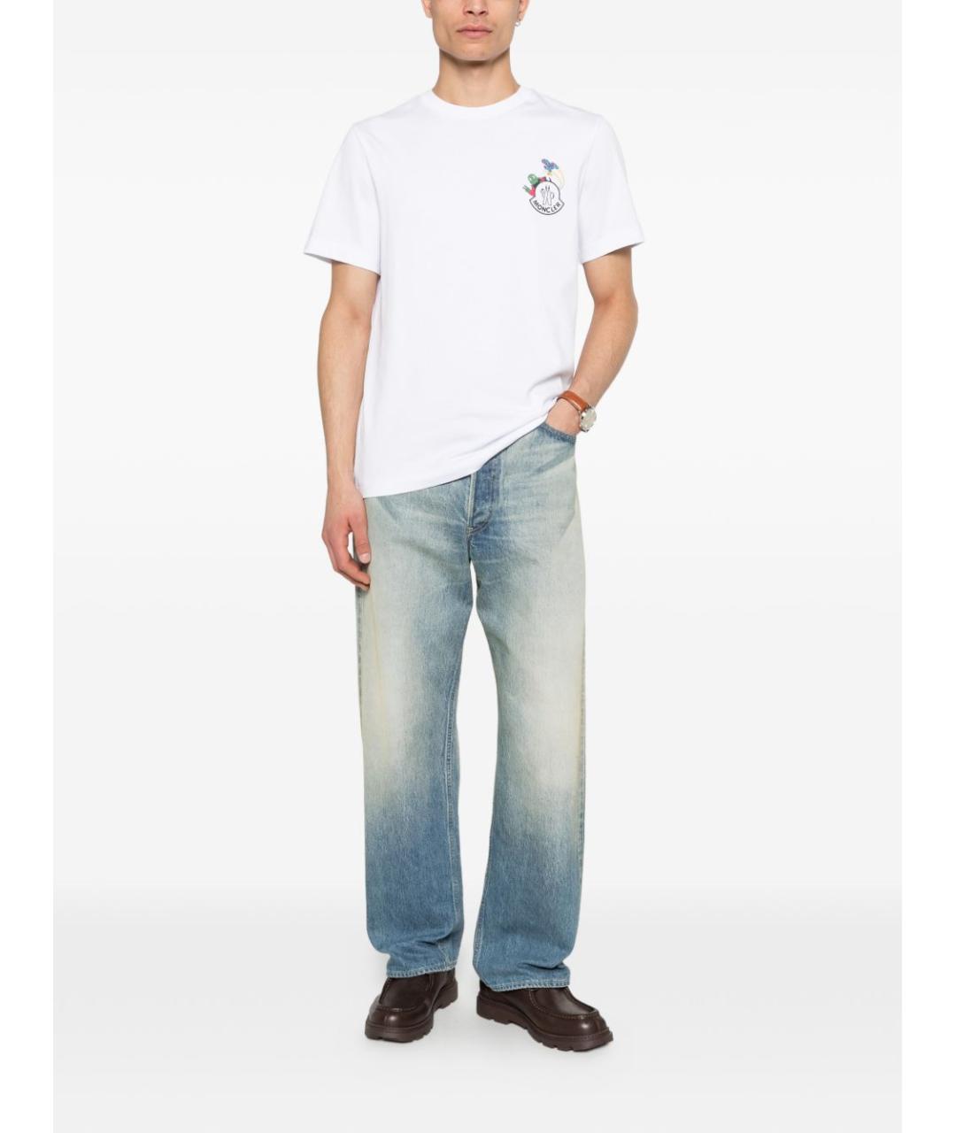 MONCLER Белая хлопковая футболка, фото 4