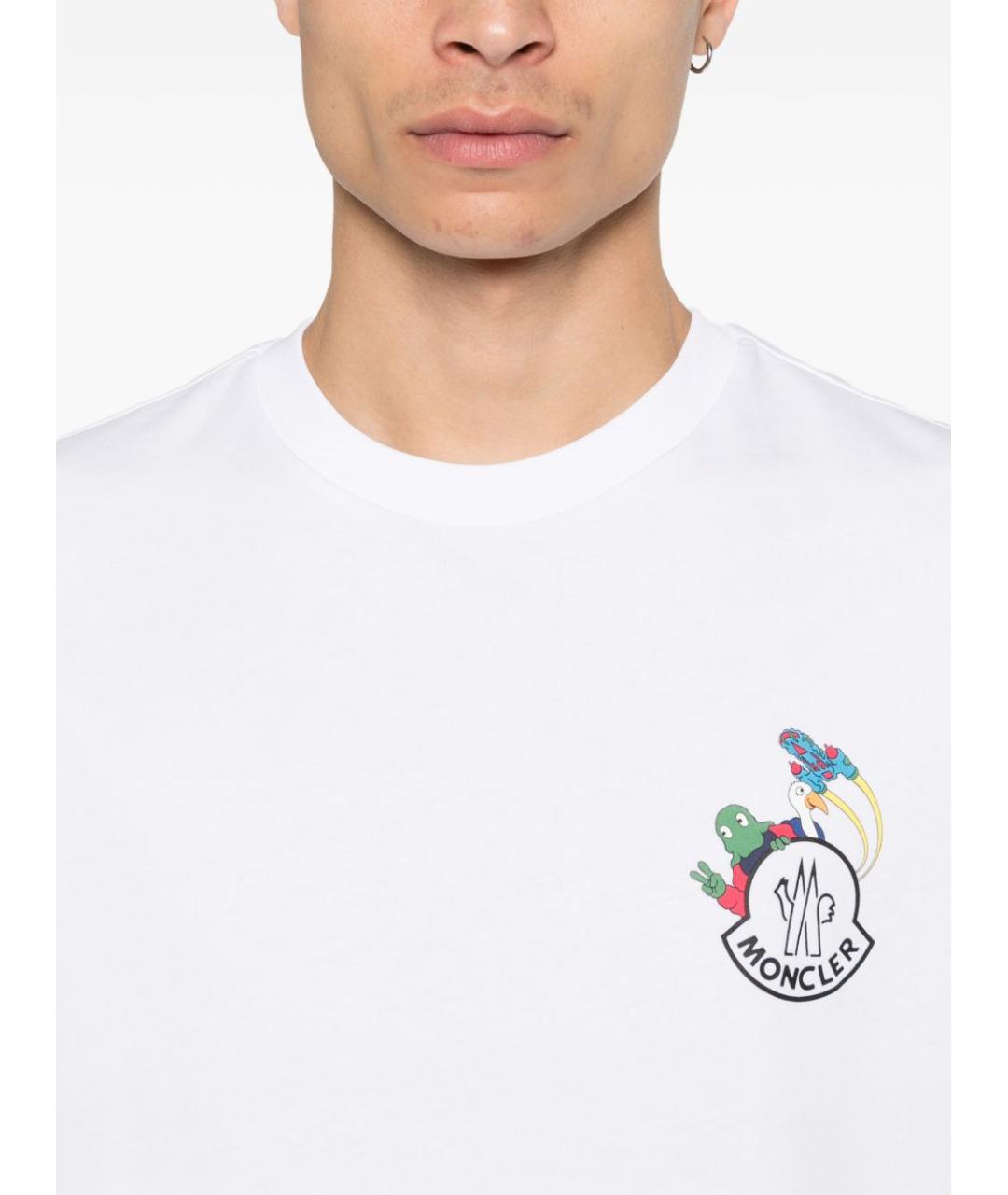 MONCLER Белая хлопковая футболка, фото 2