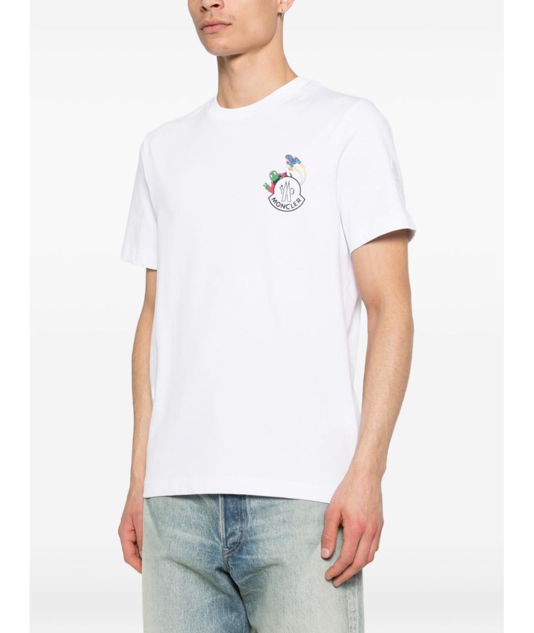 MONCLER Белая хлопковая футболка, фото 5
