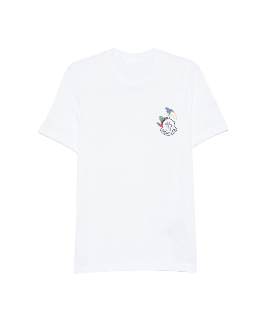 MONCLER Белая хлопковая футболка, фото 1