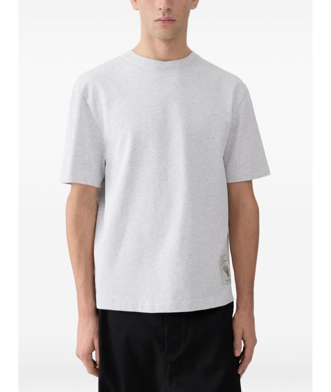 JACQUEMUS Серая хлопковая футболка, фото 3