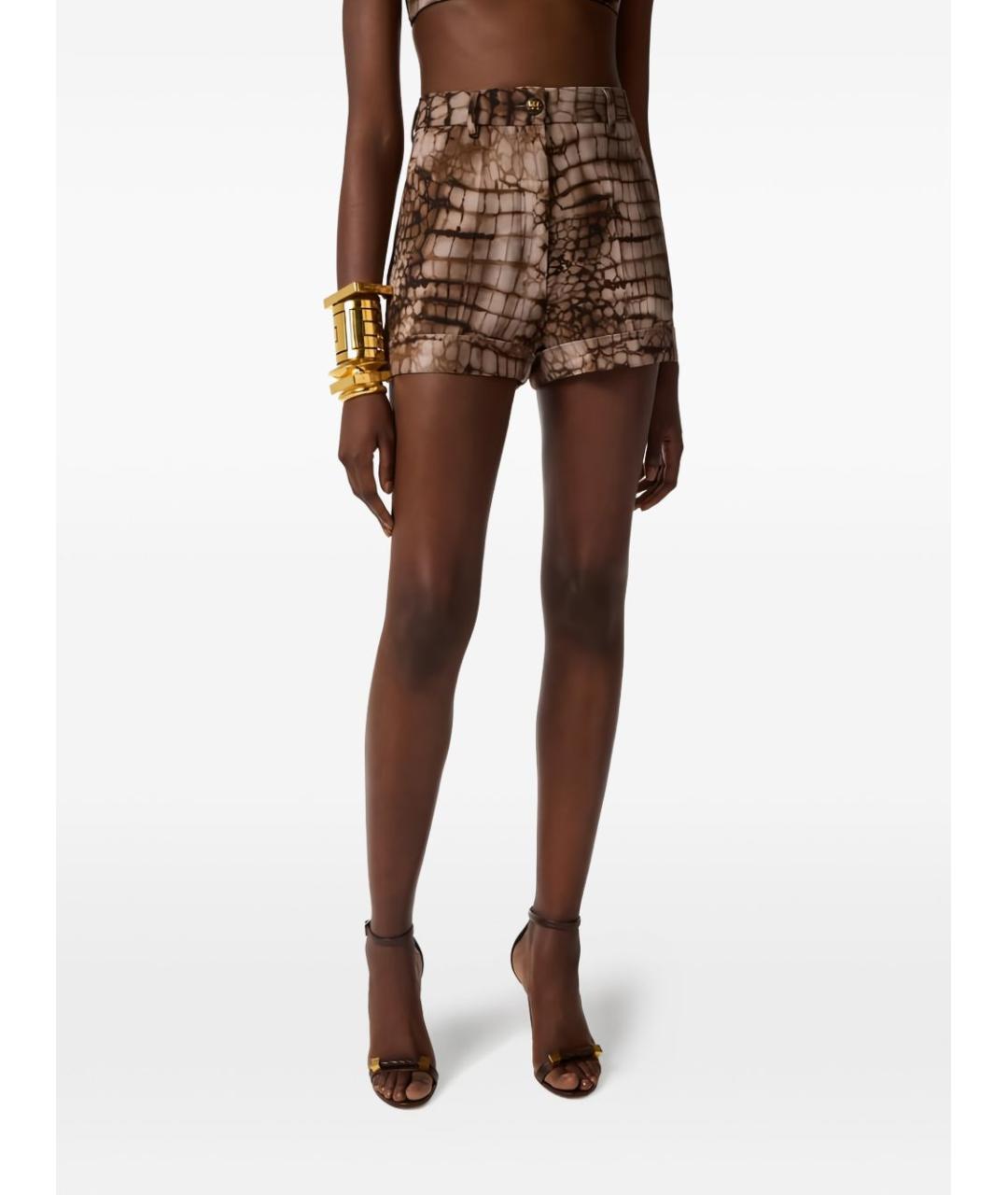 ELISABETTA FRANCHI Коричневые вискозные шорты, фото 5