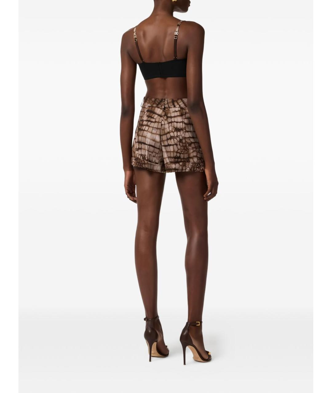 ELISABETTA FRANCHI Коричневые вискозные шорты, фото 4