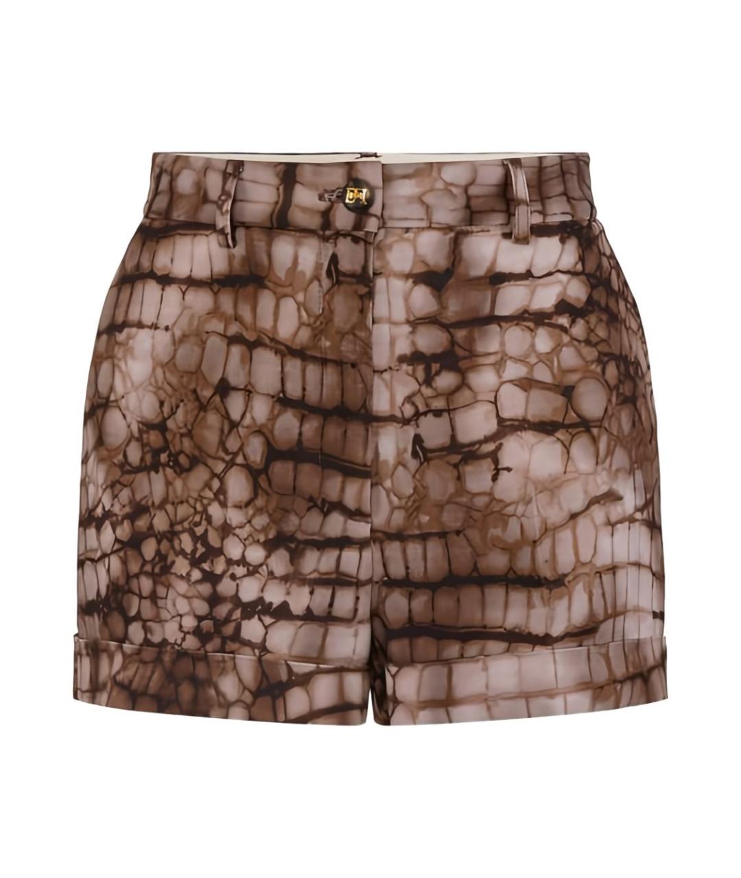ELISABETTA FRANCHI Коричневые вискозные шорты, фото 1