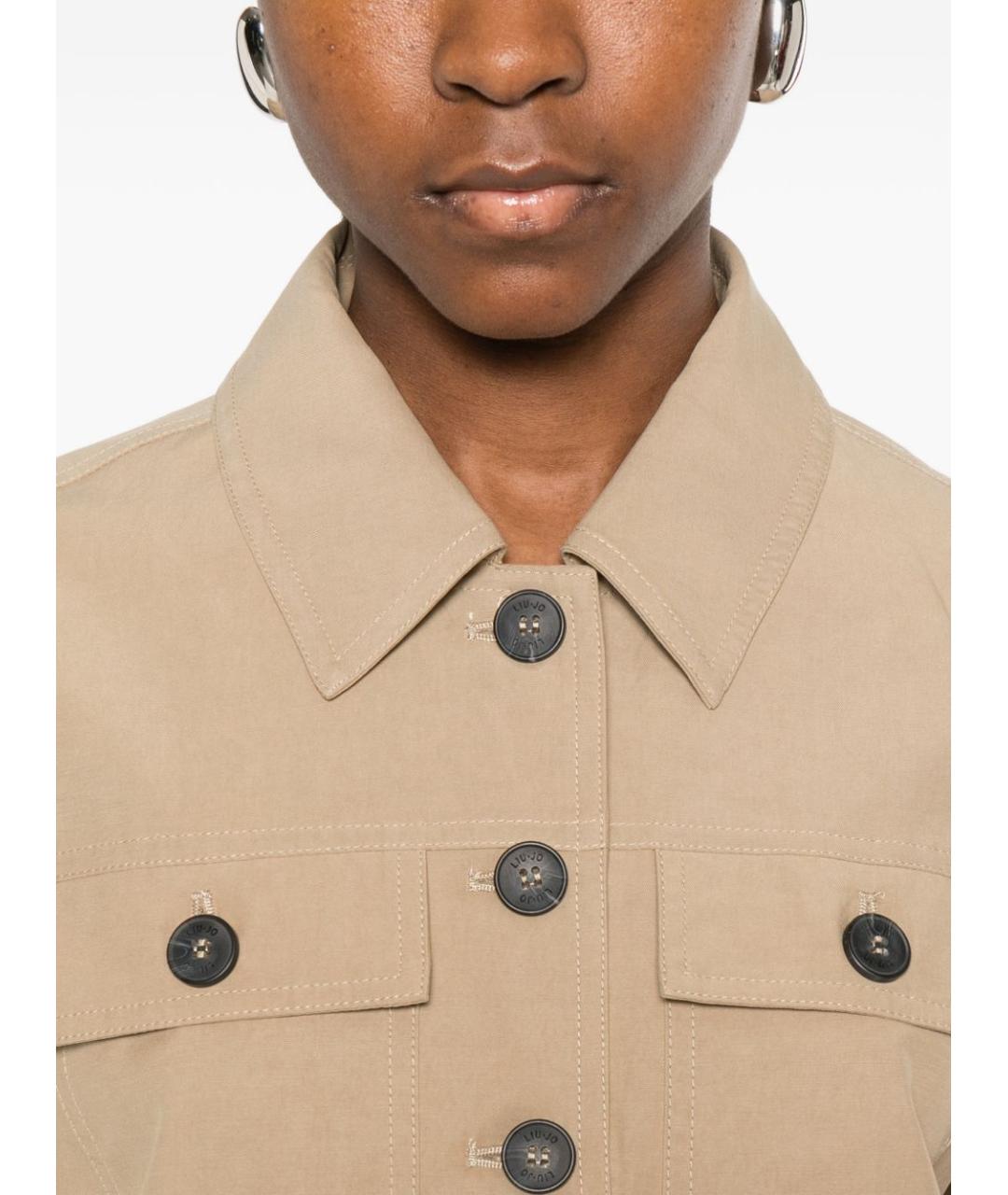 LIU JO Бежевая хлопковая куртка, фото 3