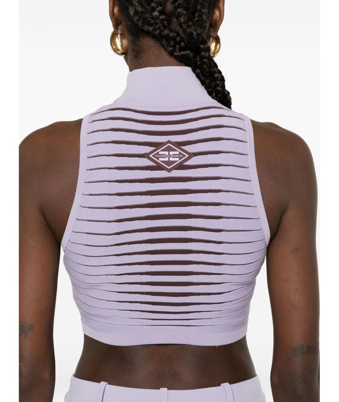 ELISABETTA FRANCHI Фиолетовая вискозная майка, фото 3