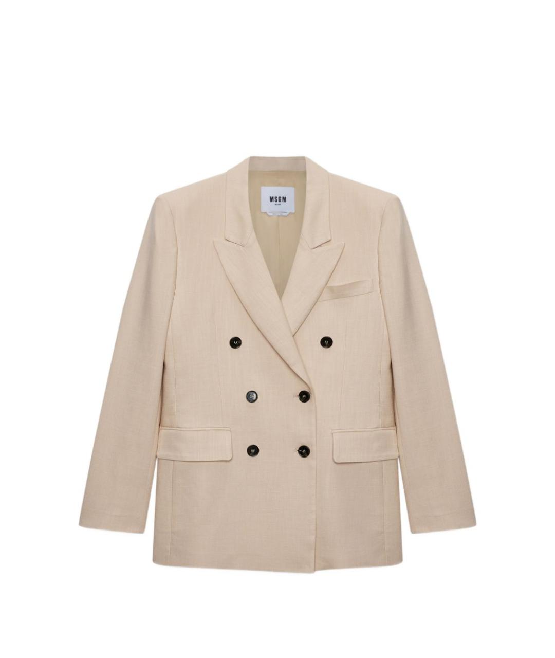 MSGM Бежевый вискозный жакет/пиджак, фото 1