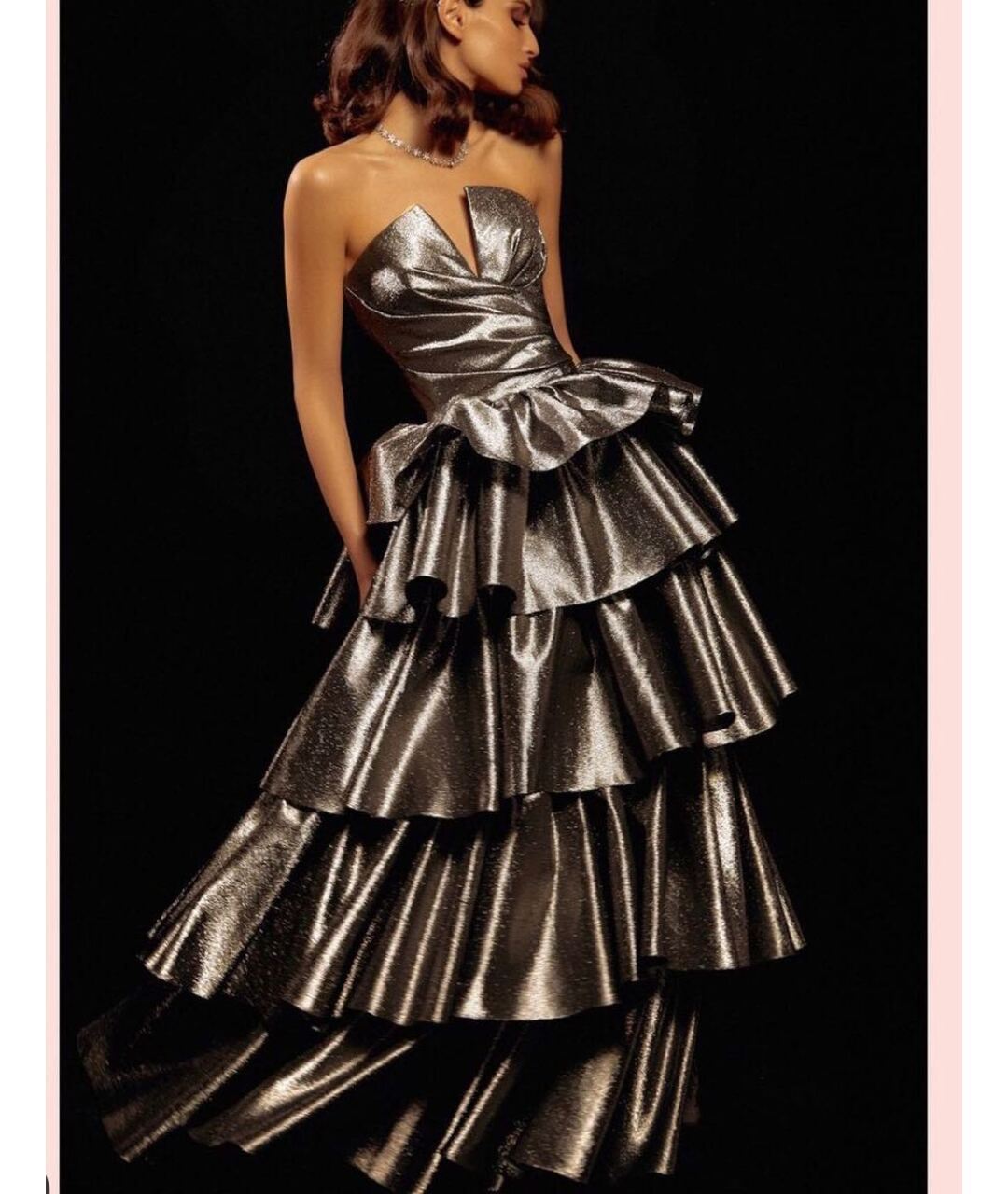 RASARIO Серебряное полиэстеровое вечернее платье, фото 4