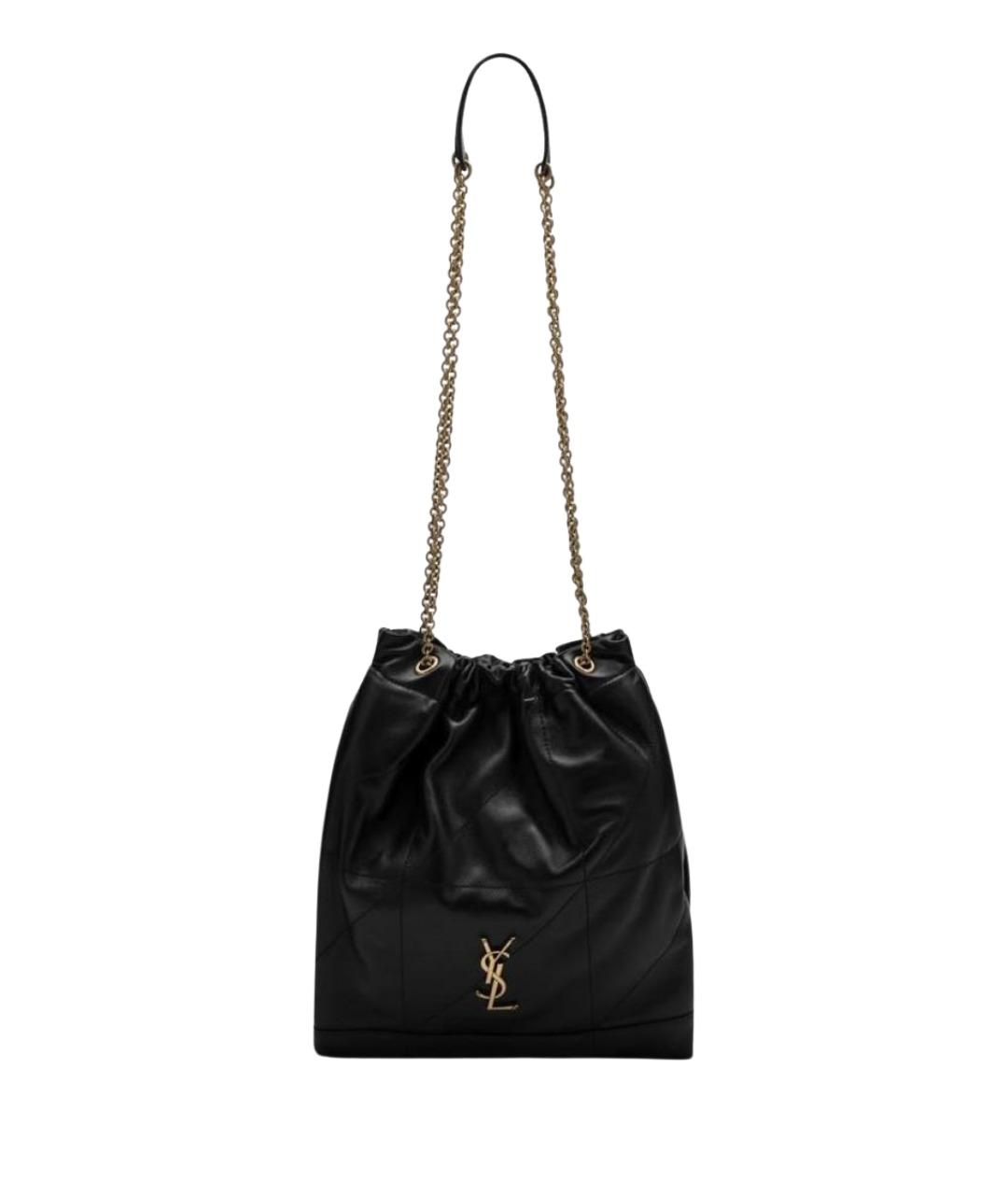 SAINT LAURENT Черная кожаная сумка через плечо, фото 1