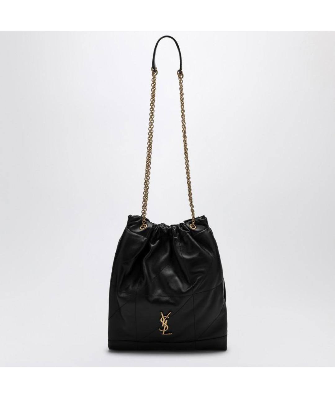 SAINT LAURENT Черная кожаная сумка через плечо, фото 3