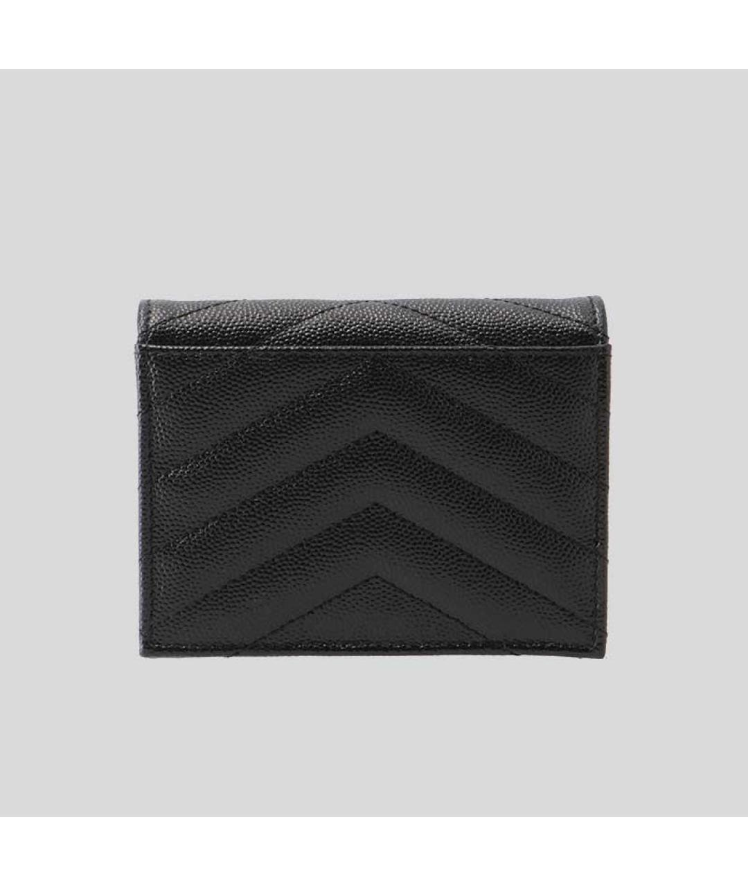SAINT LAURENT Черный кожаный кардхолдер, фото 2