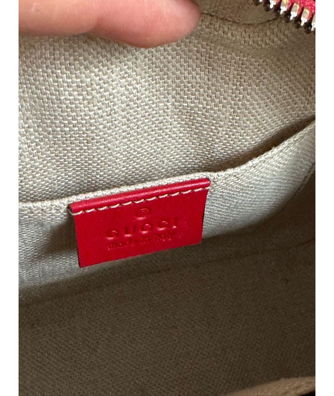 GUCCI Красная кожаная сумка через плечо, фото 6