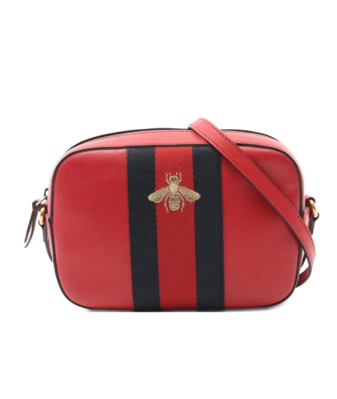 GUCCI Красная кожаная сумка через плечо, фото 8