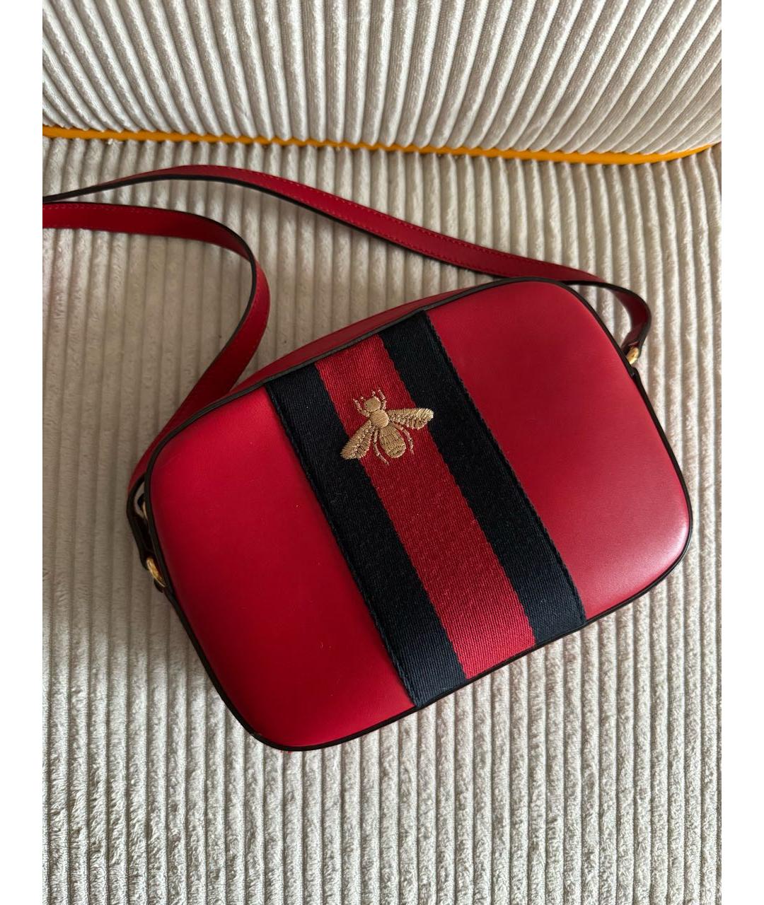 GUCCI Красная кожаная сумка через плечо, фото 2