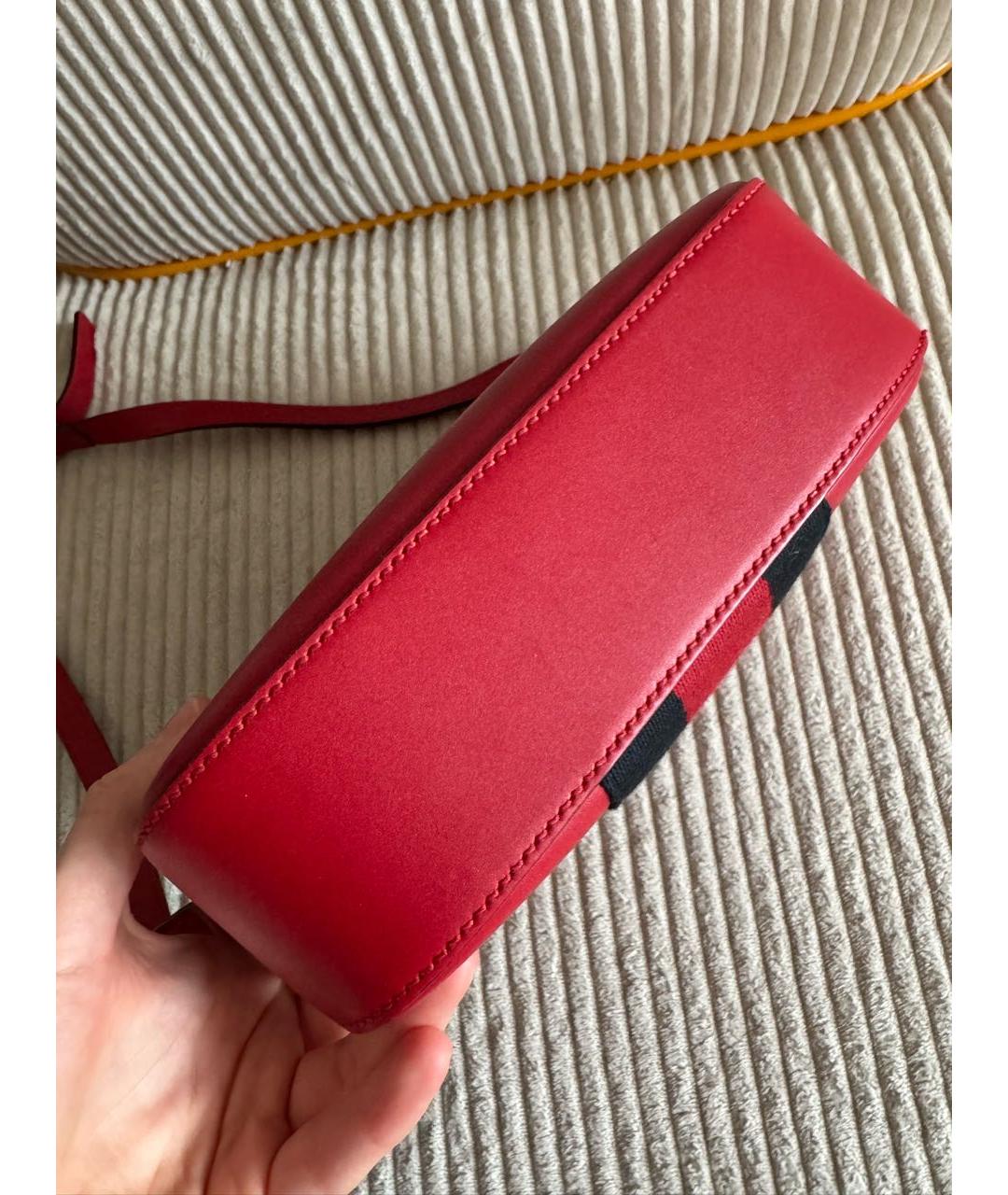 GUCCI Красная кожаная сумка через плечо, фото 4