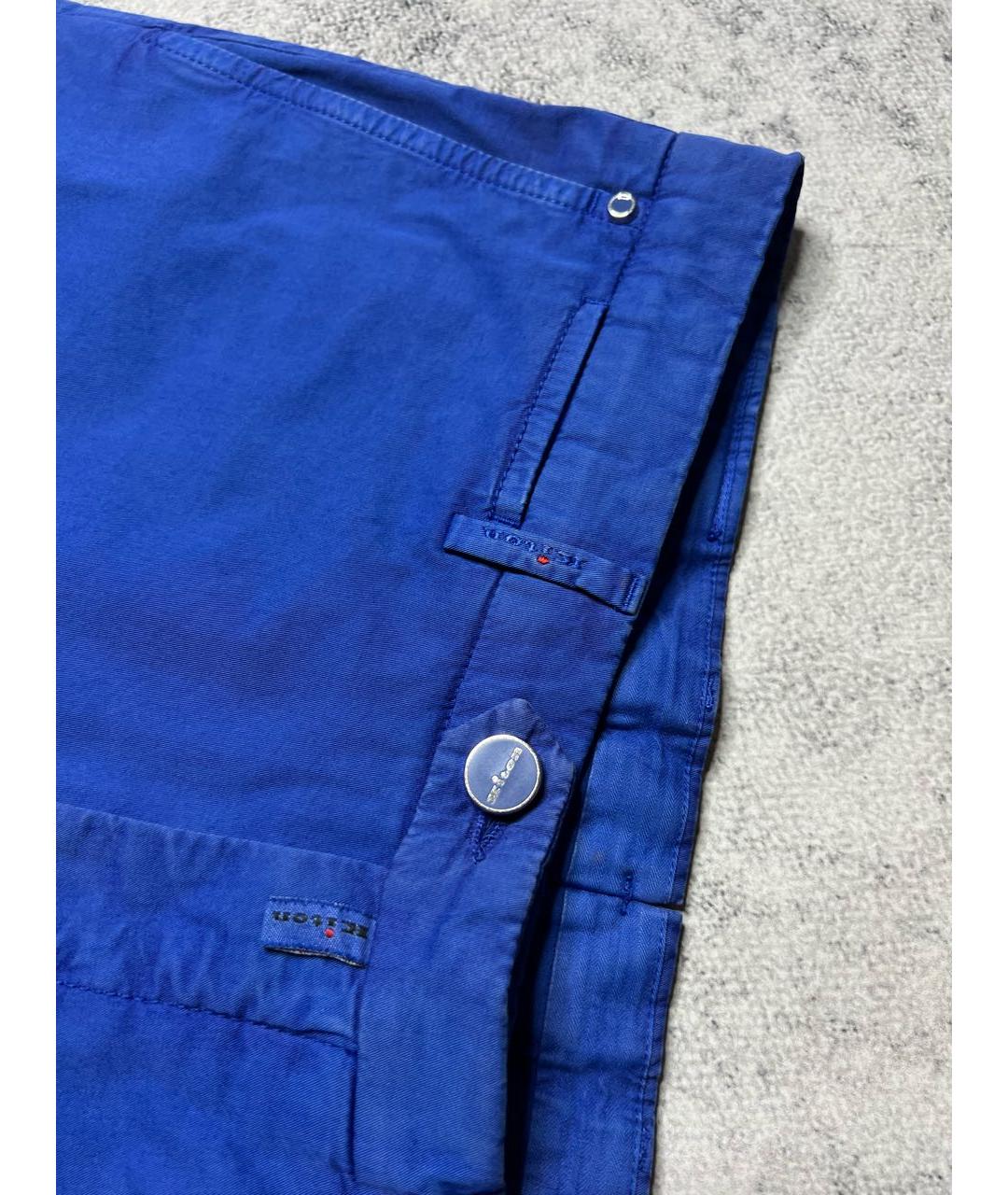 KITON Синие хлопко-эластановые шорты, фото 3