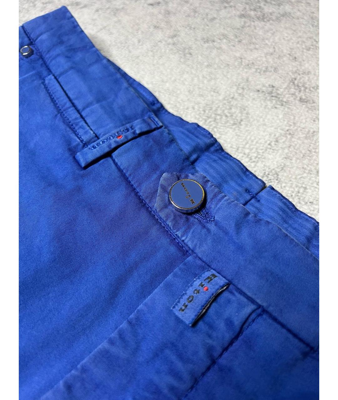 KITON Синие хлопко-эластановые шорты, фото 4