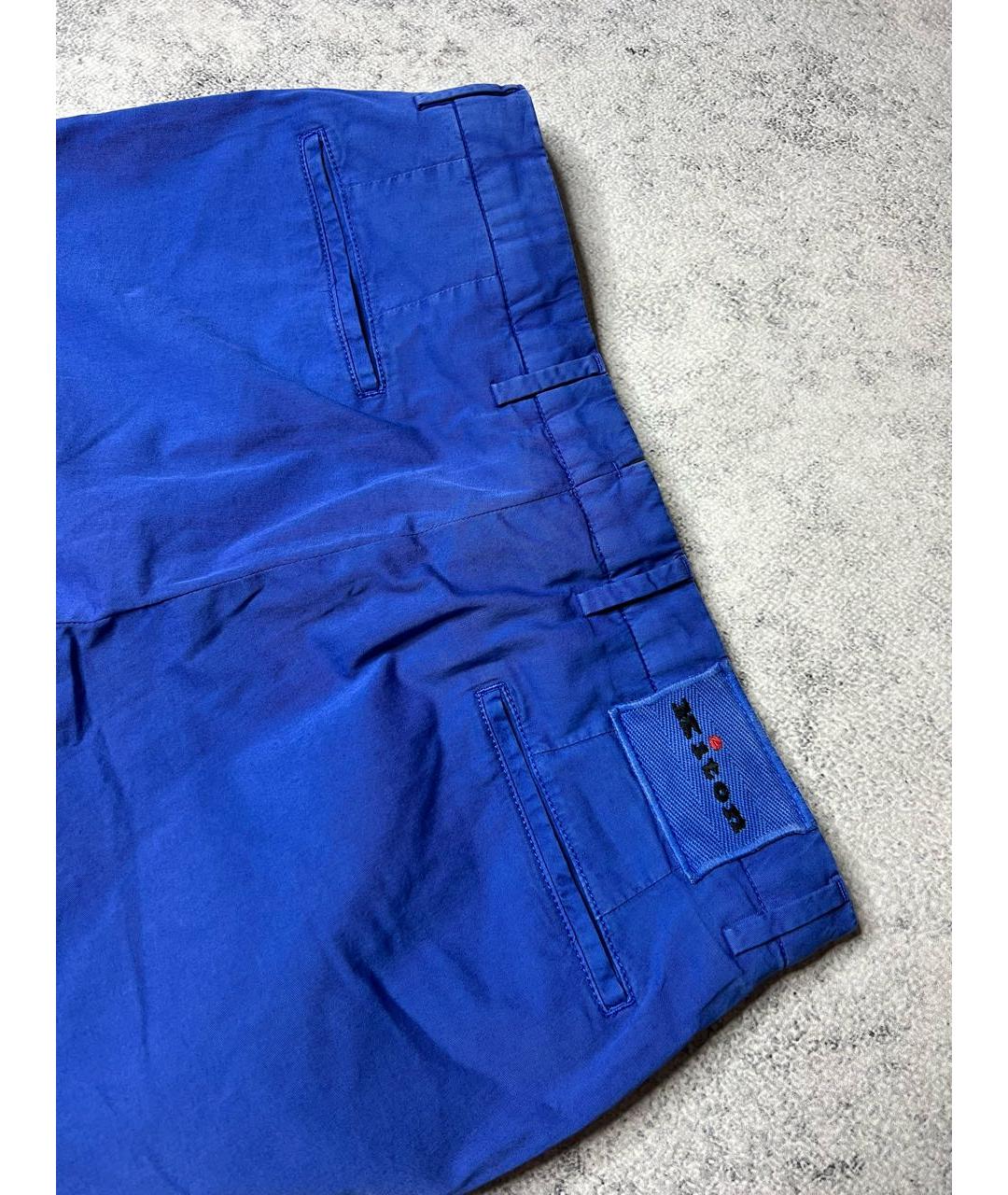 KITON Синие хлопко-эластановые шорты, фото 5