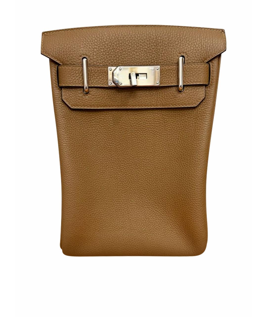 HERMES Коричневая кожаная сумка на плечо, фото 1