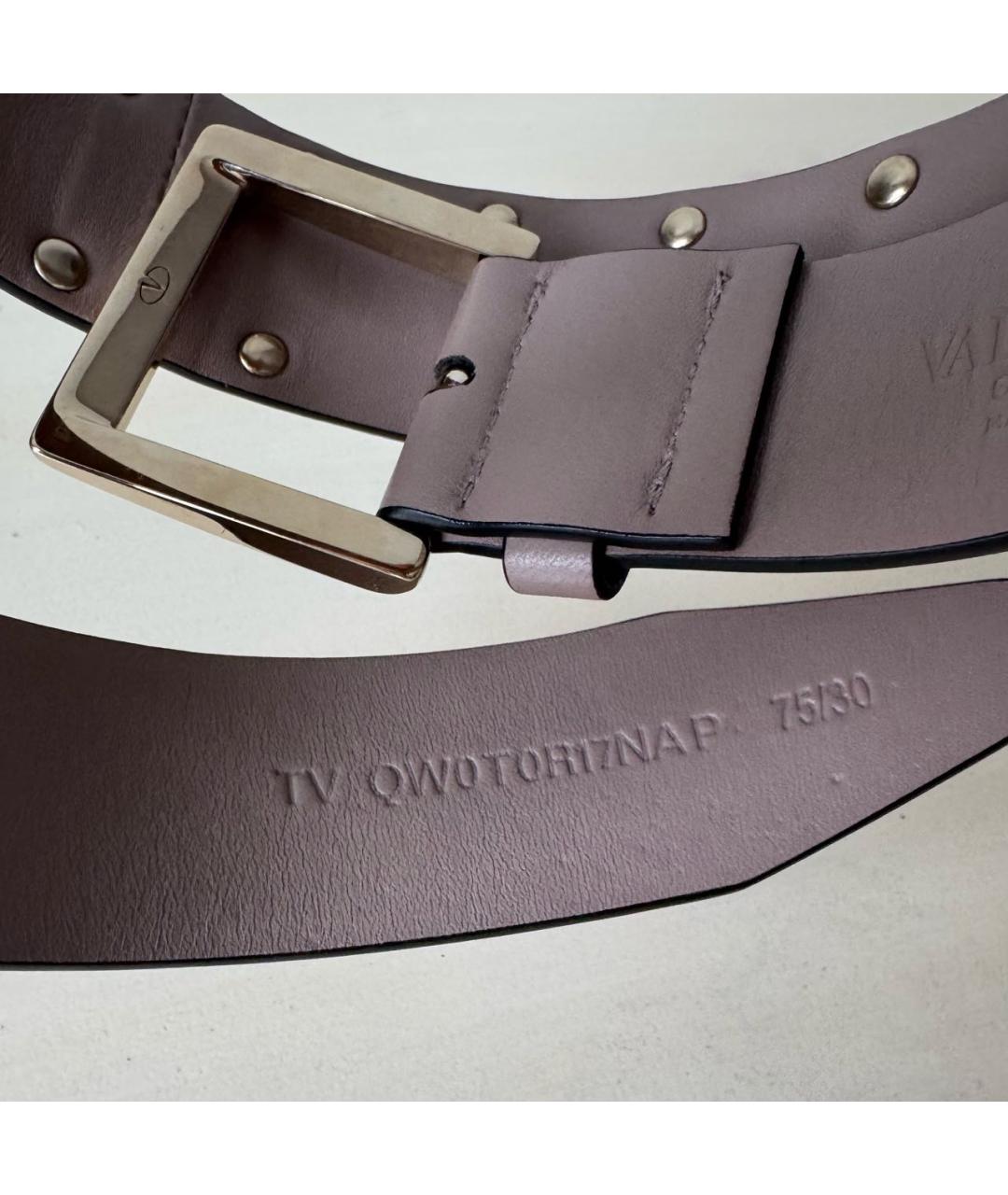VALENTINO Бежевый кожаный ремень, фото 3