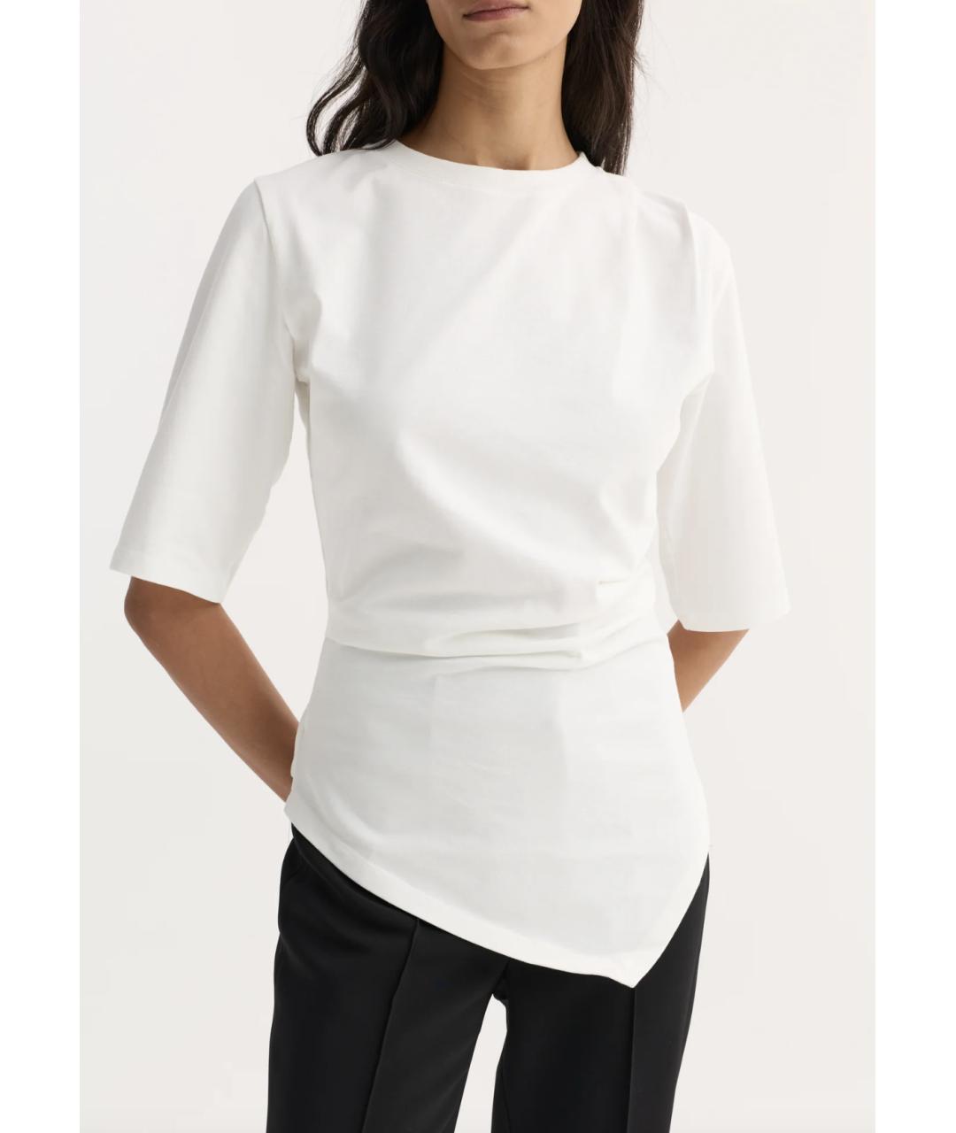 ROHE Белая хлопковая футболка, фото 2