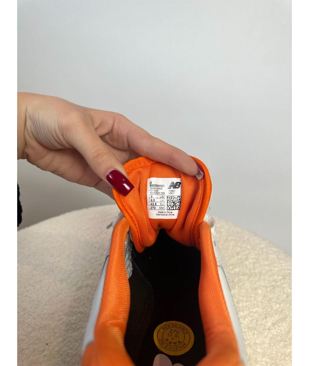 NEW BALANCE Белые кожаные низкие кроссовки / кеды, фото 6