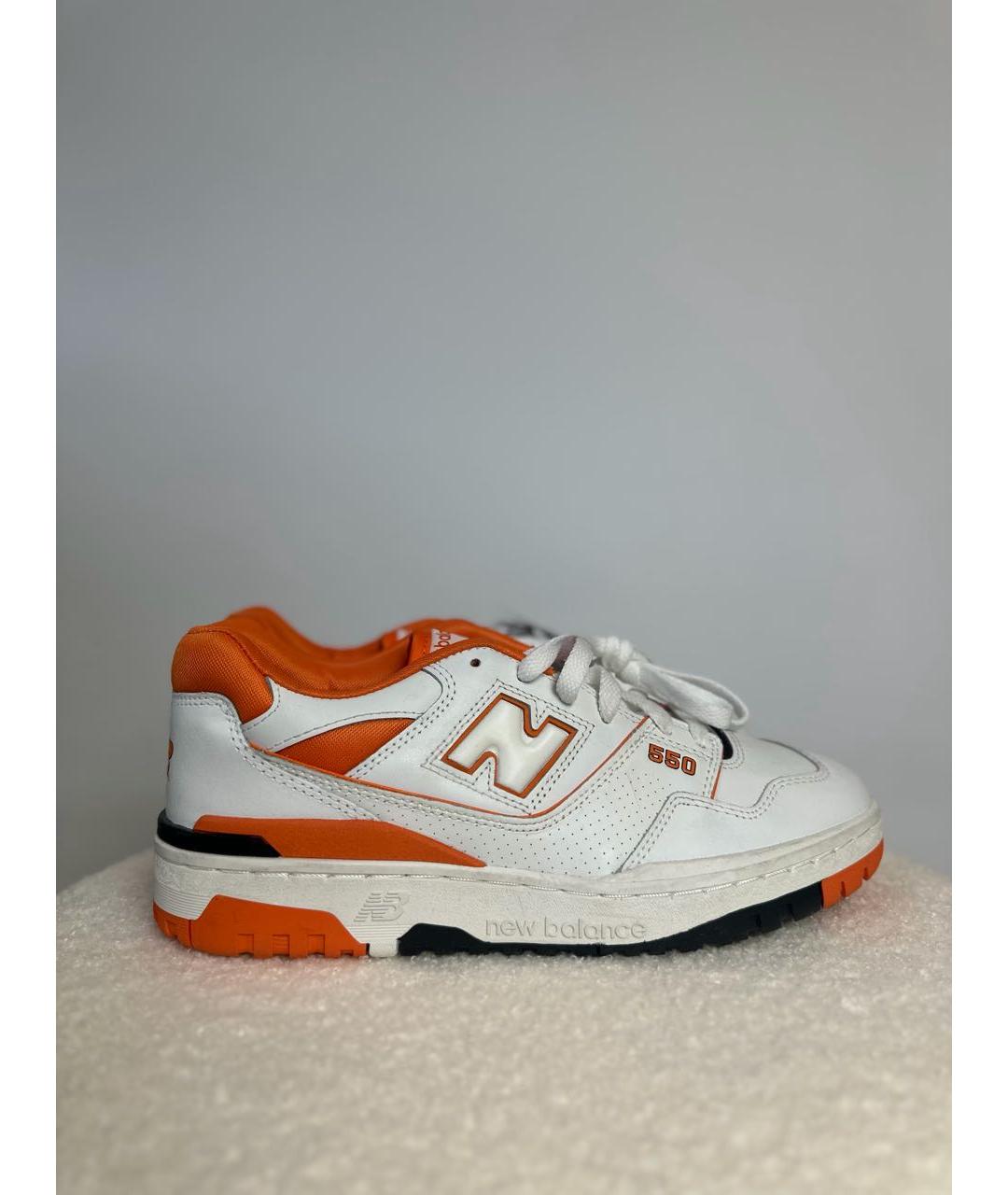 NEW BALANCE Белые кожаные низкие кроссовки / кеды, фото 2