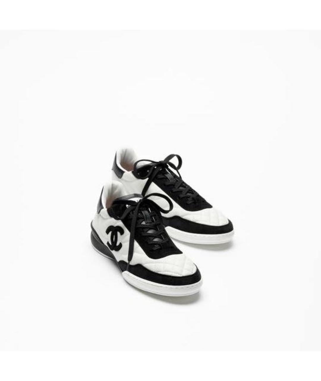 CHANEL Белые кожаные кроссовки, фото 2