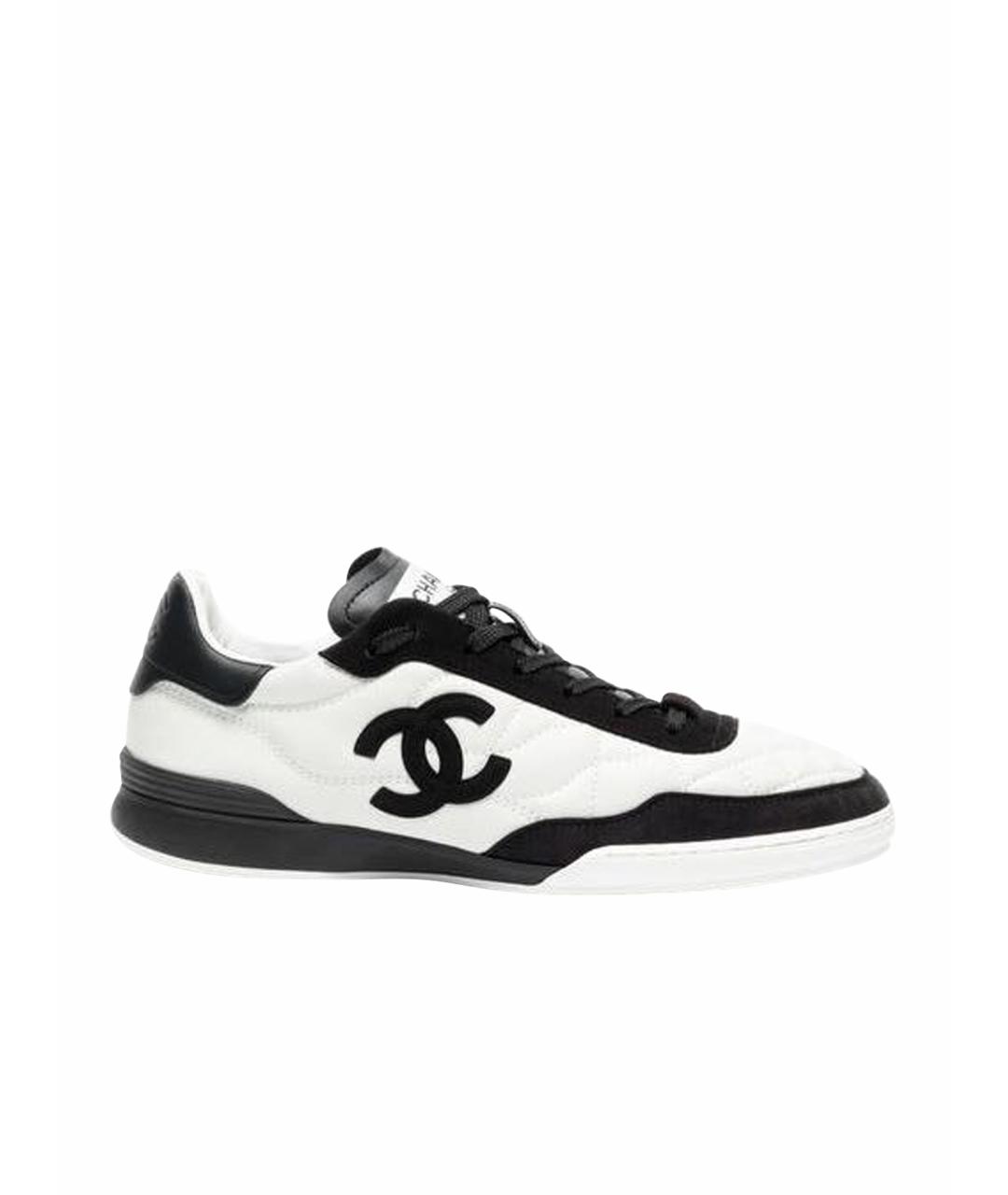 CHANEL Белые кожаные кроссовки, фото 1