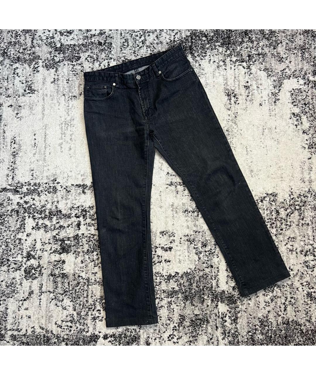 VERSACE COLLECTION Серые хлопко-полиэстеровые прямые джинсы, фото 5