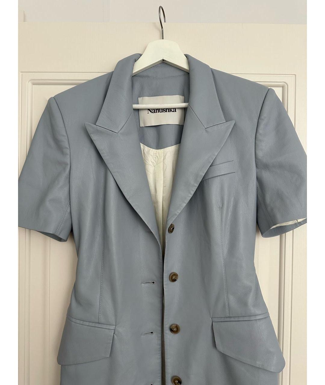 NANUSHKA Голубое кожаное платье, фото 3