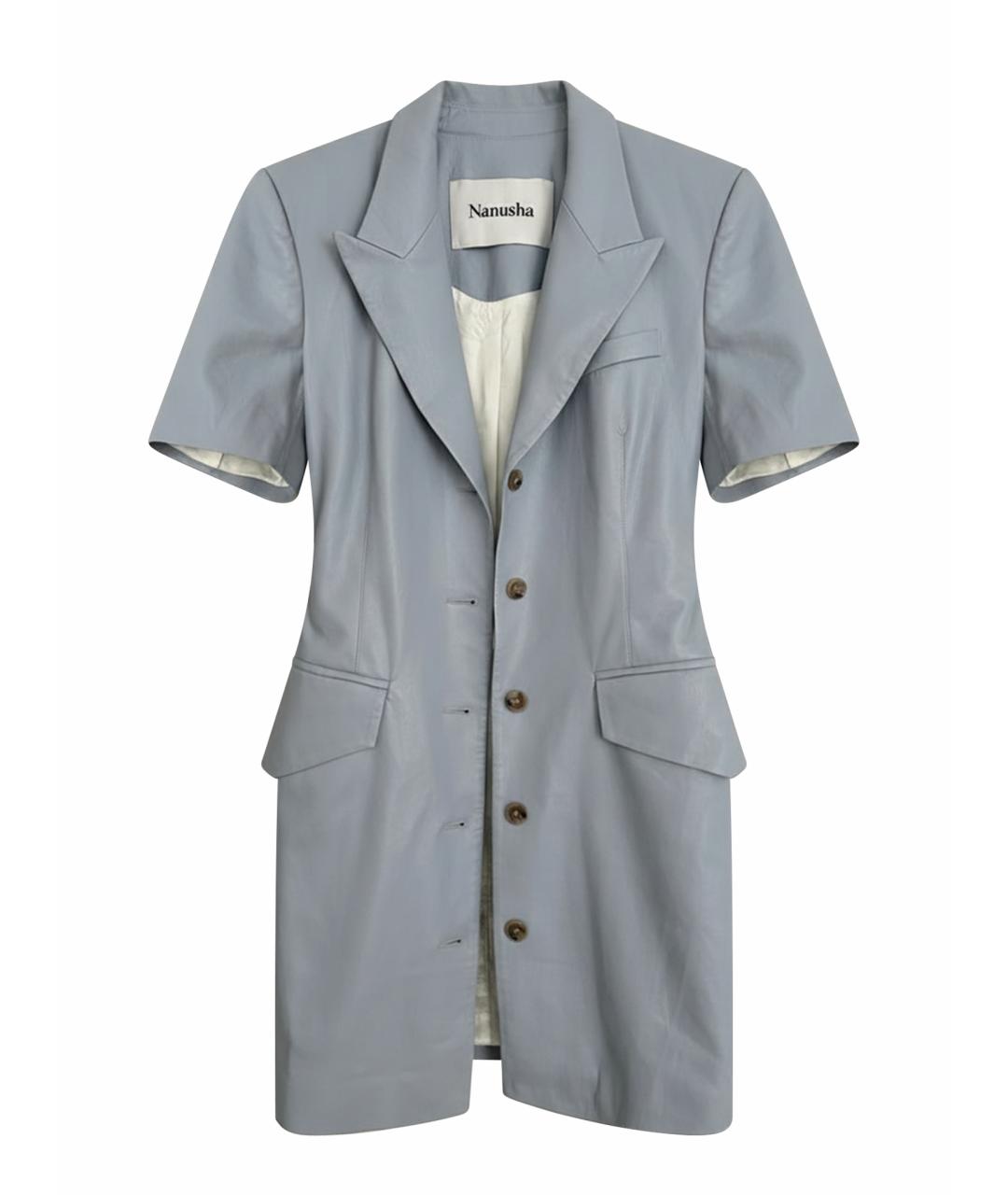 NANUSHKA Голубое кожаное платье, фото 1