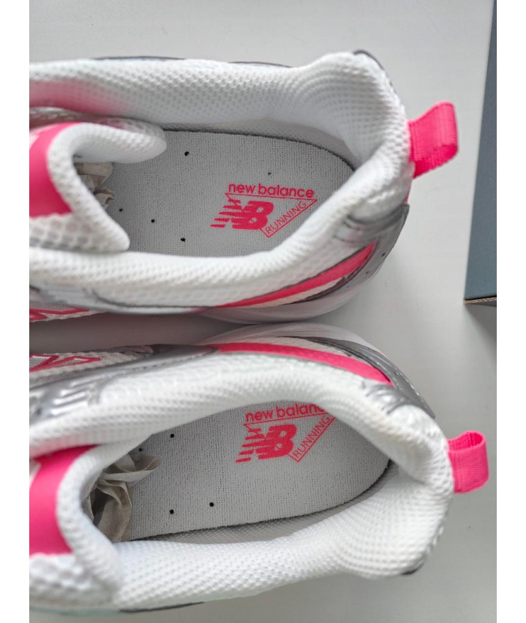 NEW BALANCE Белые текстильные кроссовки, фото 3