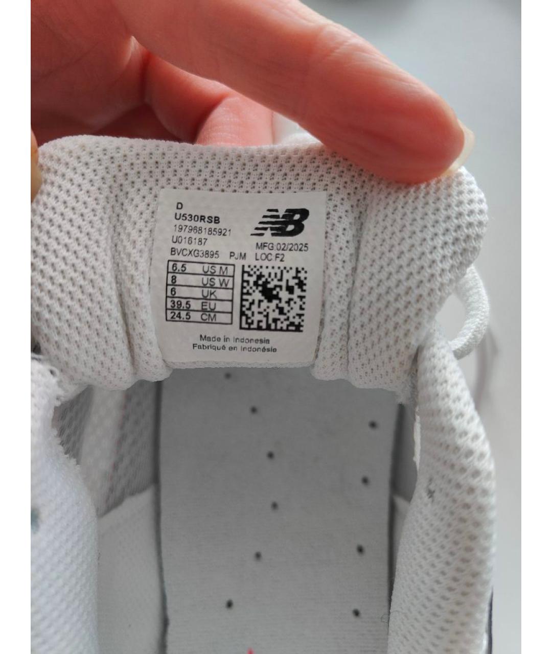 NEW BALANCE Белые текстильные кроссовки, фото 6