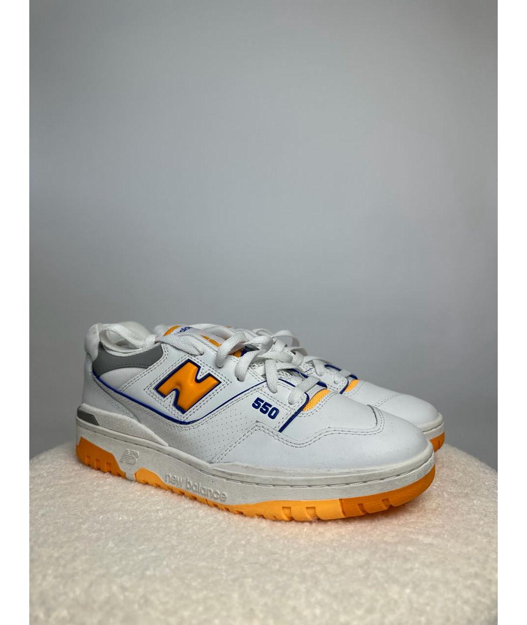 NEW BALANCE Белые кожаные низкие кроссовки / кеды, фото 9