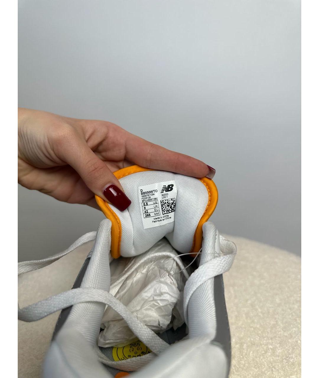 NEW BALANCE Белые кожаные низкие кроссовки / кеды, фото 6