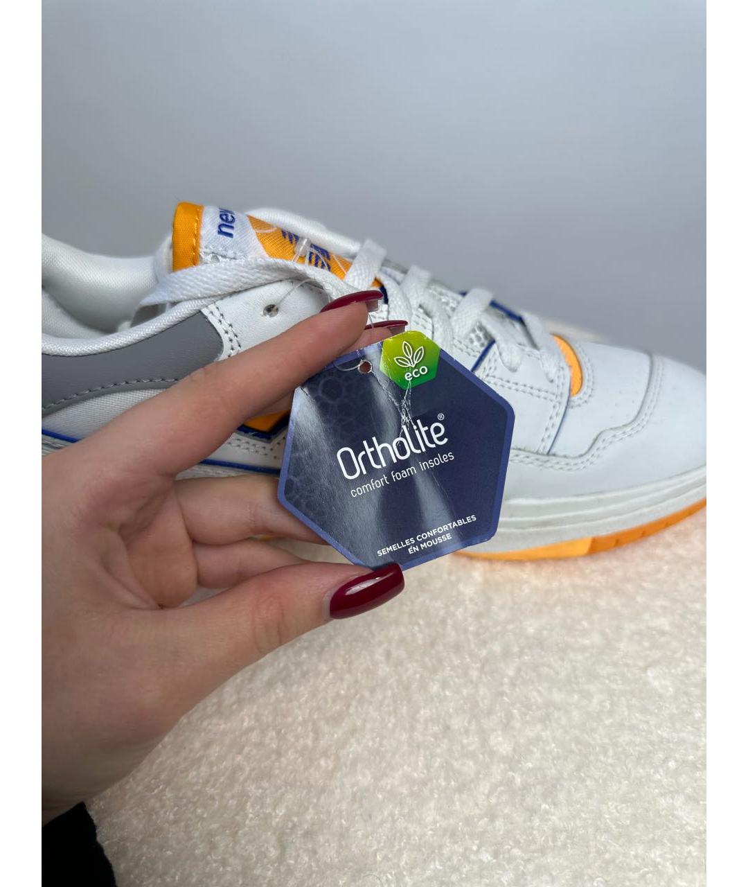 NEW BALANCE Белые кожаные низкие кроссовки / кеды, фото 8