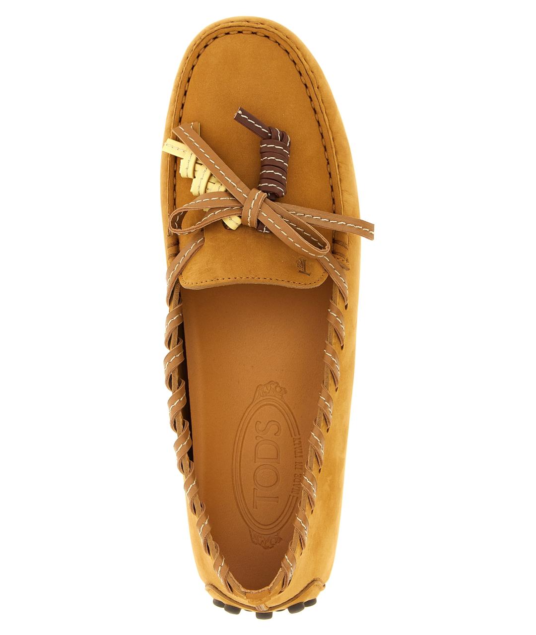 TOD'S Горчичные замшевые мокасины, фото 4