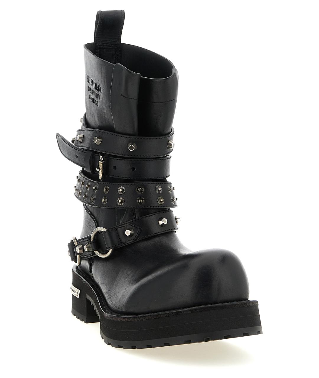 BALENCIAGA Черные кожаные высокие ботинки, фото 2