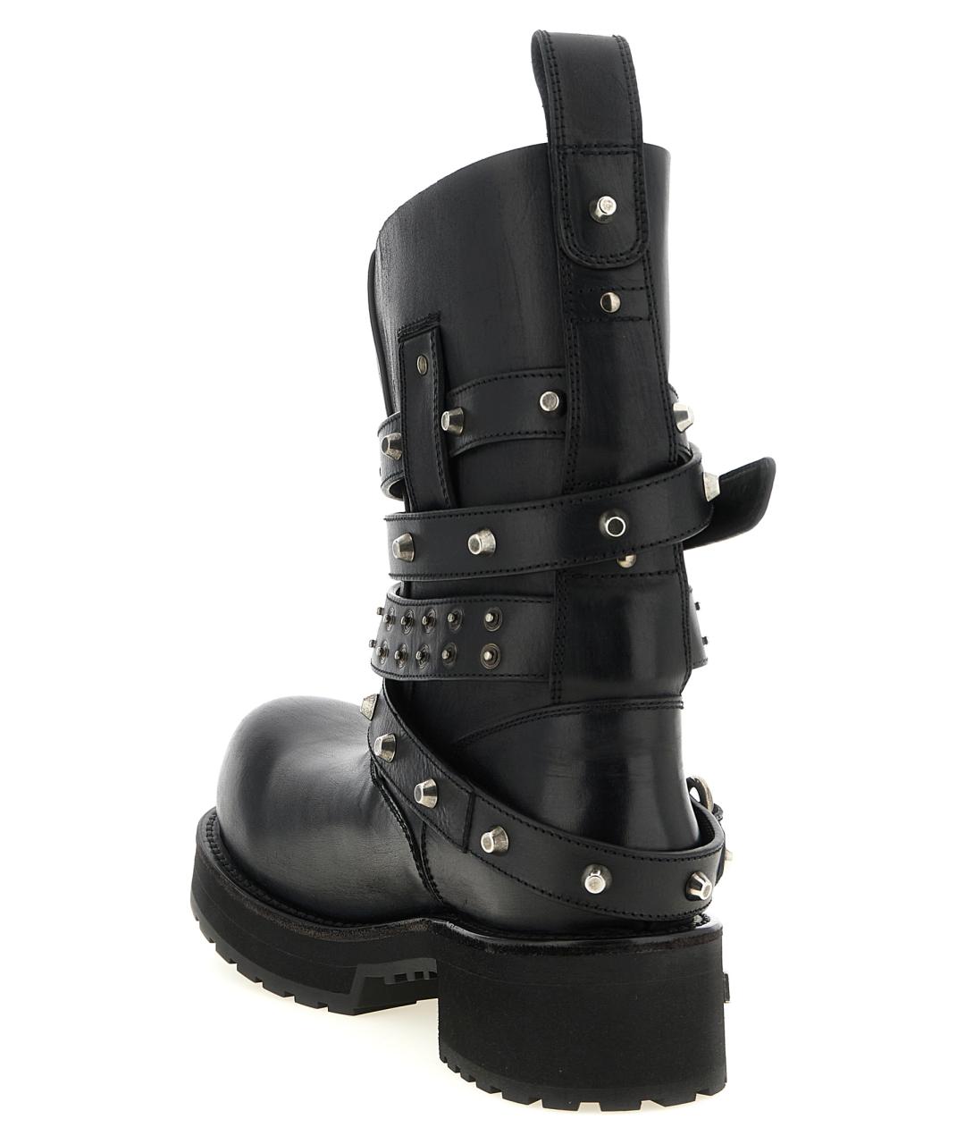 BALENCIAGA Черные кожаные высокие ботинки, фото 3