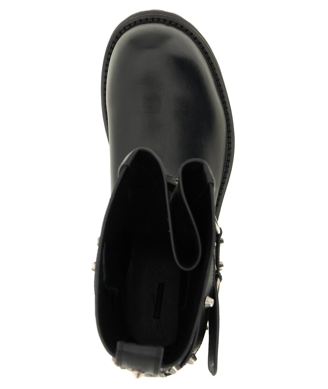 BALENCIAGA Черные кожаные высокие ботинки, фото 4