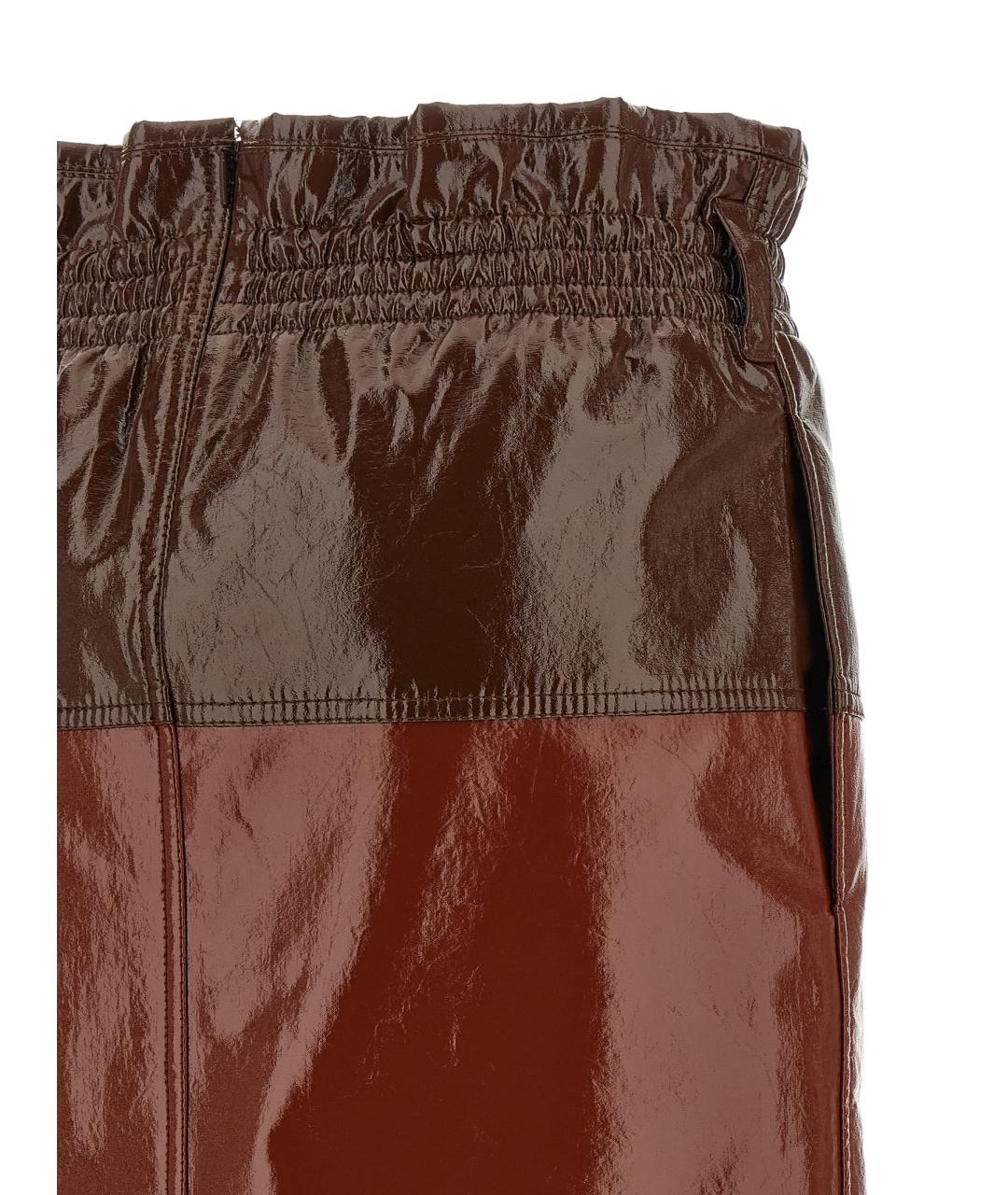 SAINT LAURENT Бордовая хлопковая юбка миди, фото 4