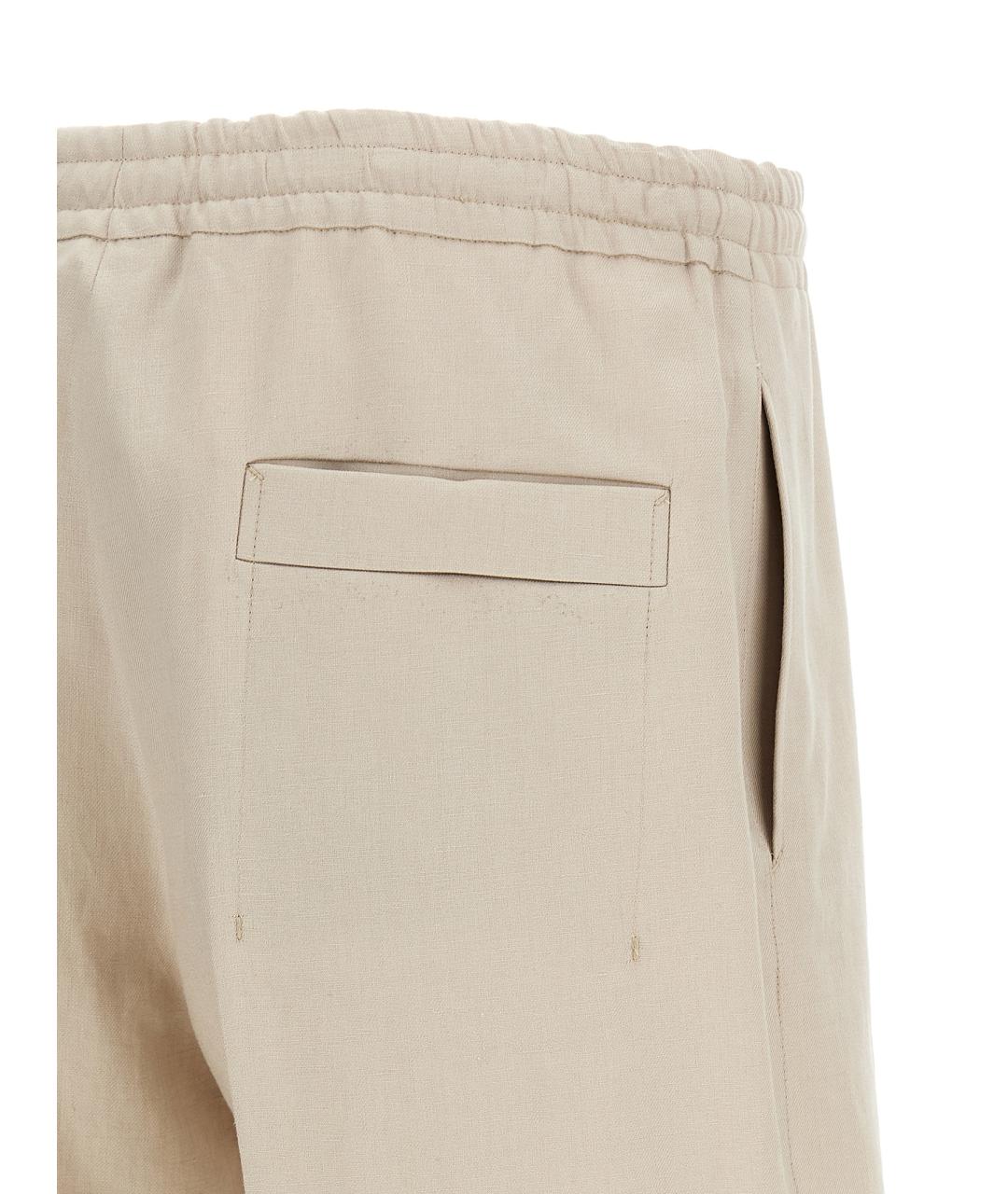 ZEGNA Бежевые льняные шорты, фото 4